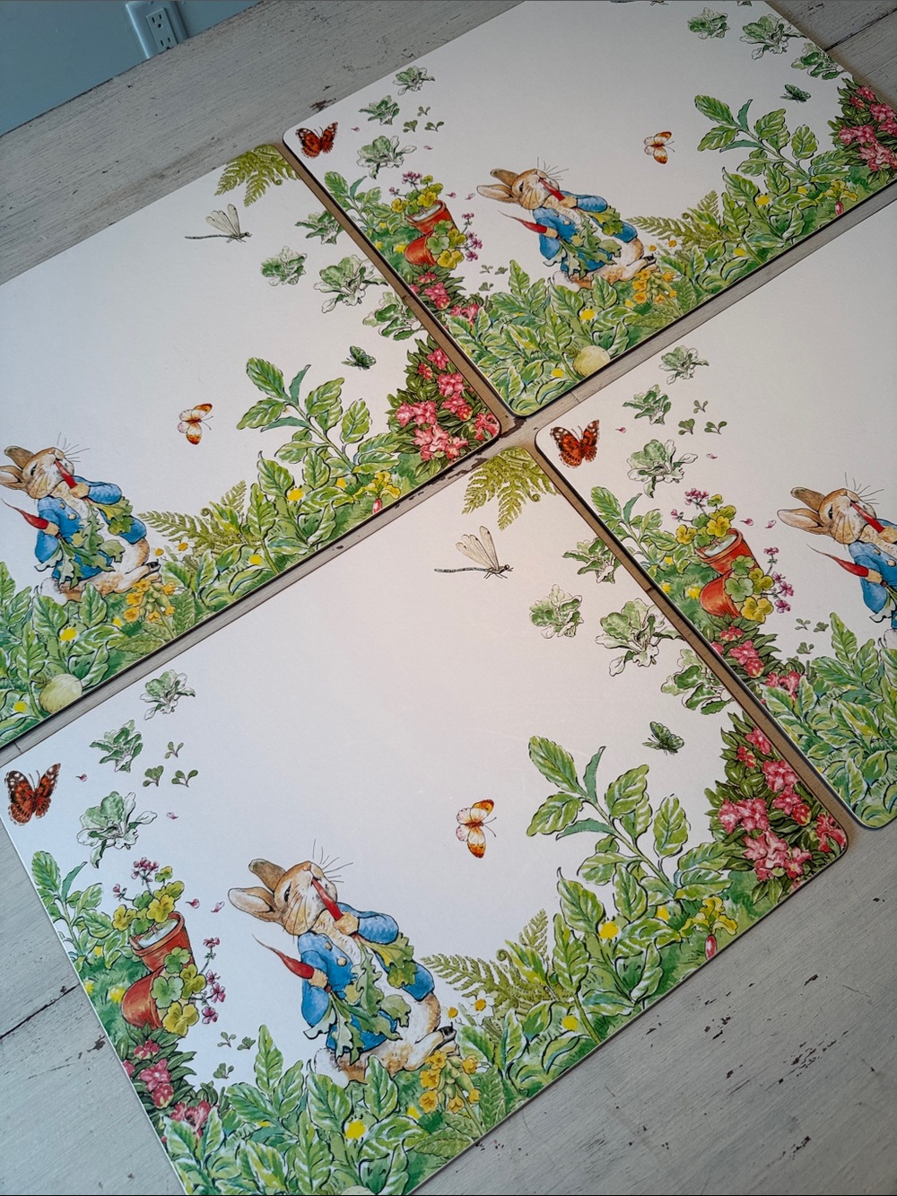 Pottery Barn Peter Rabbit Garden Cork Placemats Set of 4